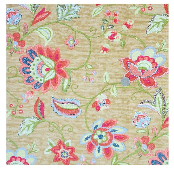 1yard Flower Floral Cotton Canvas Upholstery Fabric by Cozyhomess