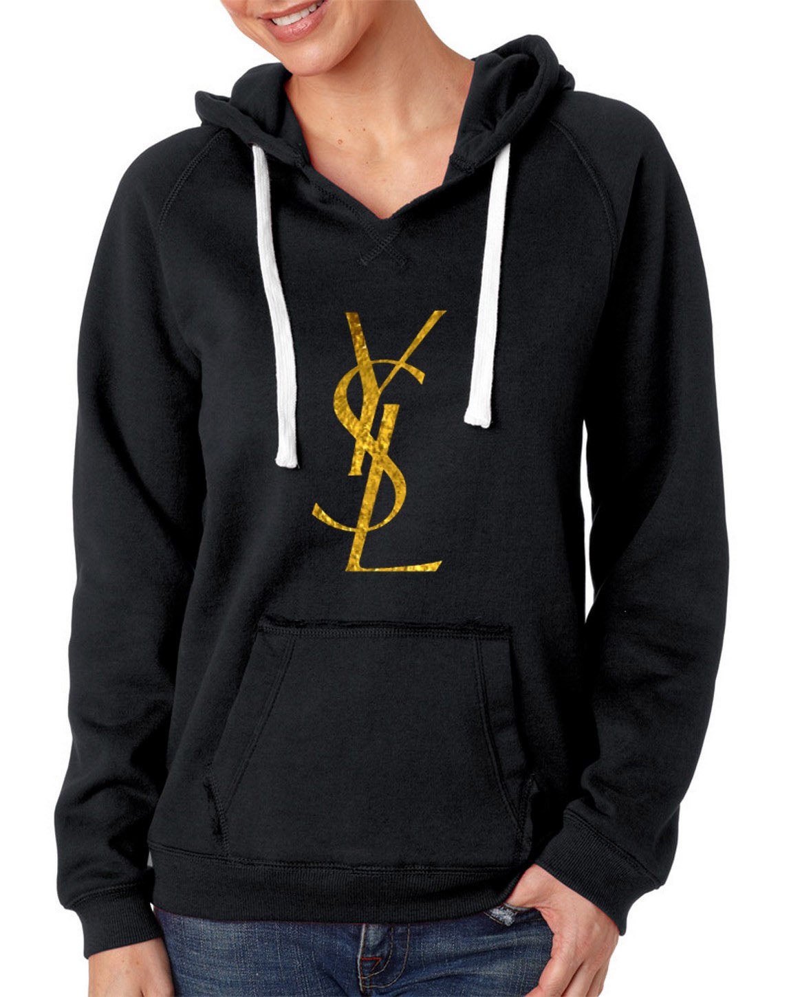 black ysl hoodie