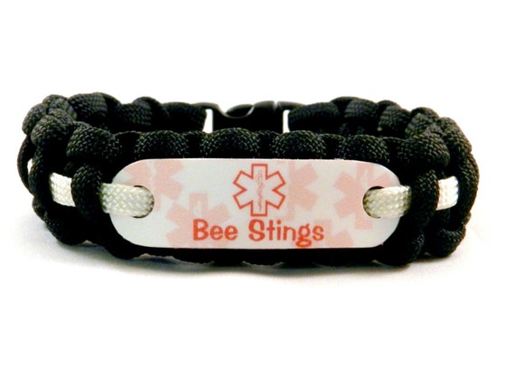 Bee Sting Medical Alert Bracelet, (stock) Paracord bracelet for ...
