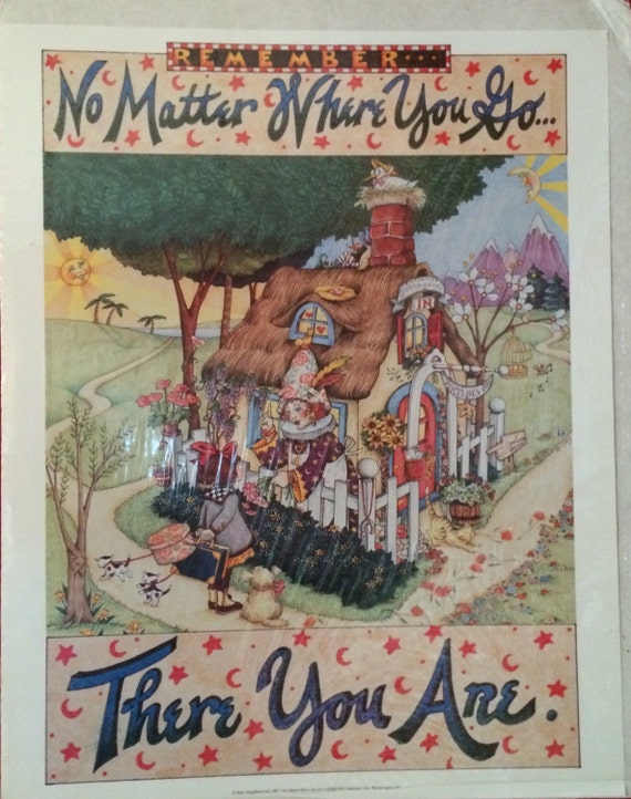 Vintage MARY ENGELBREIT Poster 16 x 20 No Matter Where