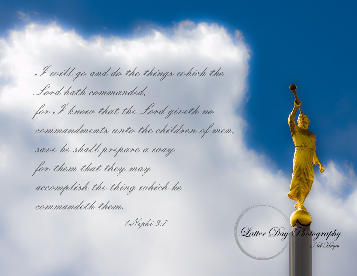 Angel Moroni LDS Temple Add Your Favorite Scripture or Quote