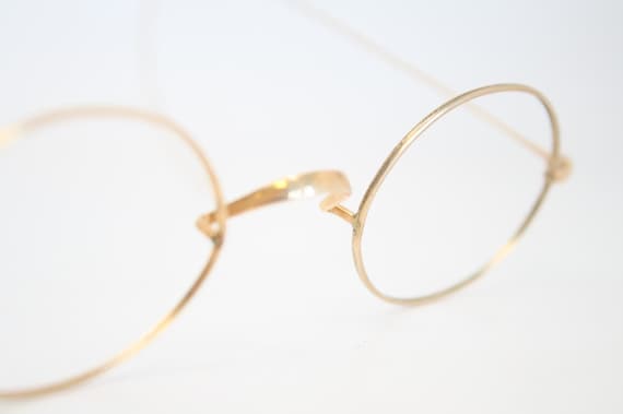 Items similar to Riding Temple Eyeglasses Antique Gold ...