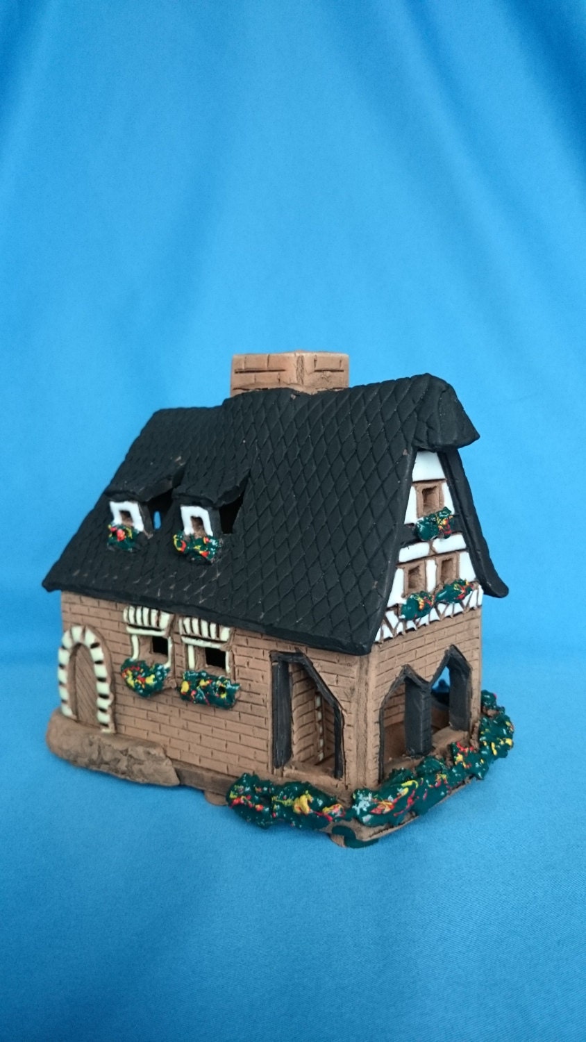 Handmade Ceramic Lithuanian Candle House by UniqueCandleHouse