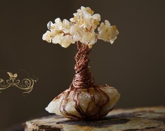 Citrine and Yellow Quartz Tree of life Sculpture