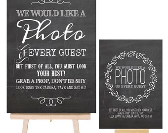 thumbnail image 2 of Shabby Chic Pretty Chalkboard Style Photobooth Personalised Wedding Sign 2 of 5