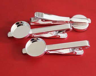 20pcs 16mm Round blank Tie Clip, Tie Clip Supply, Tie Clip Blank Settings,TieTack Blanks 3010400