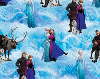 Disney Frozen Fabric Anna Elsa 100% Cotton REMNANT