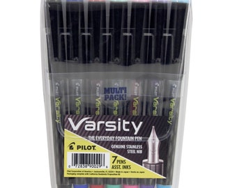 Pilot Disposable Fountain Pens 万年筆, Pilot Varsity, 7 Colors Fountain Pens Pack
