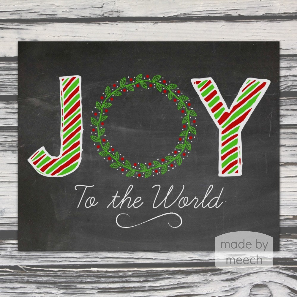 Joy to the World Chalkboard Christmas Printable