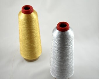 1 SPOOL Fine Metallic Embroidery Thread Approx. 5,000yards- choose from gold or silver for Fine Detailing and Lettering