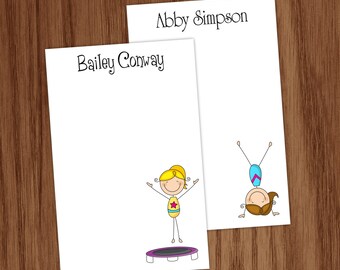 Girls Gymnastics Note Memo Pad Notepad Gifts - Kids Girls Teens Personal Stationery Stationary Gifts - Gymnastics Gymnast Gifts