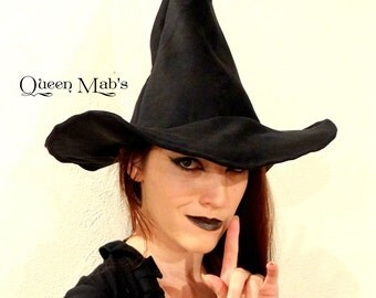 Rustic Black Suede Witch or Wizard Hat- American Horror Story Inspired