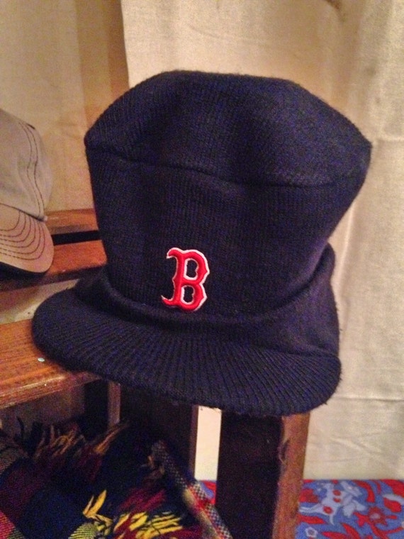 Boston Red Sox Winter Hat Blue Vintage Knit MLB Hat Hipster