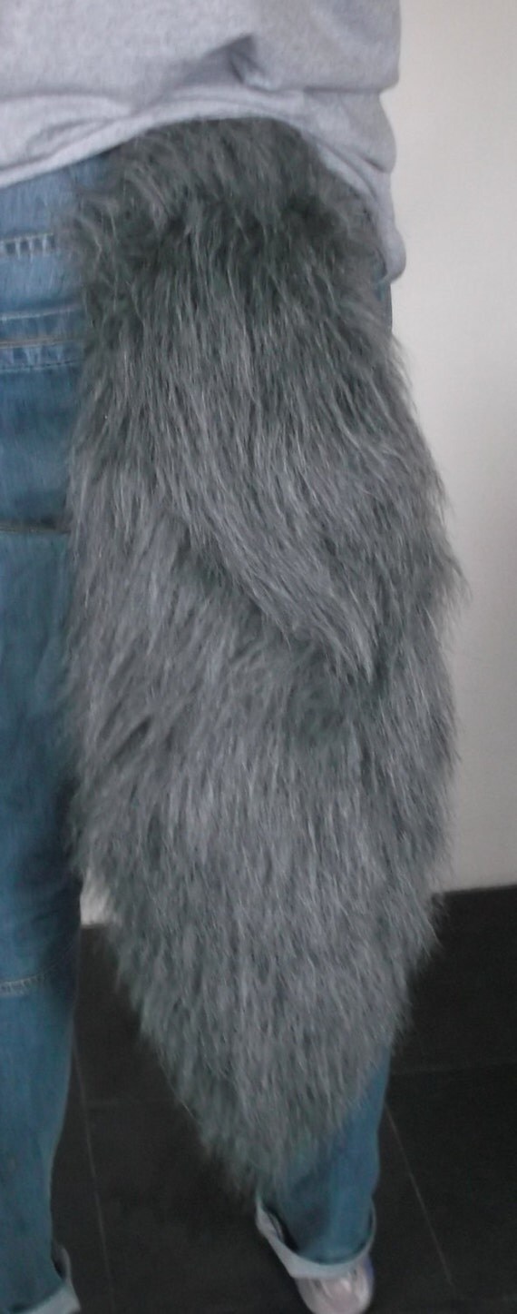 Fluffy faux fur wolf tail in various colours MADE by TaleOfaTail