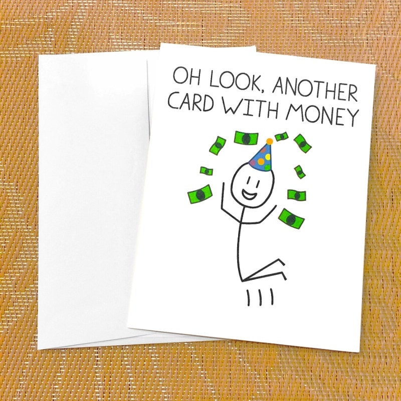 Funny Birthday Card For Teen Funny Money Card Oh Look