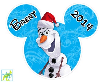 disney frozen christmas olaf printable iron on transfer or