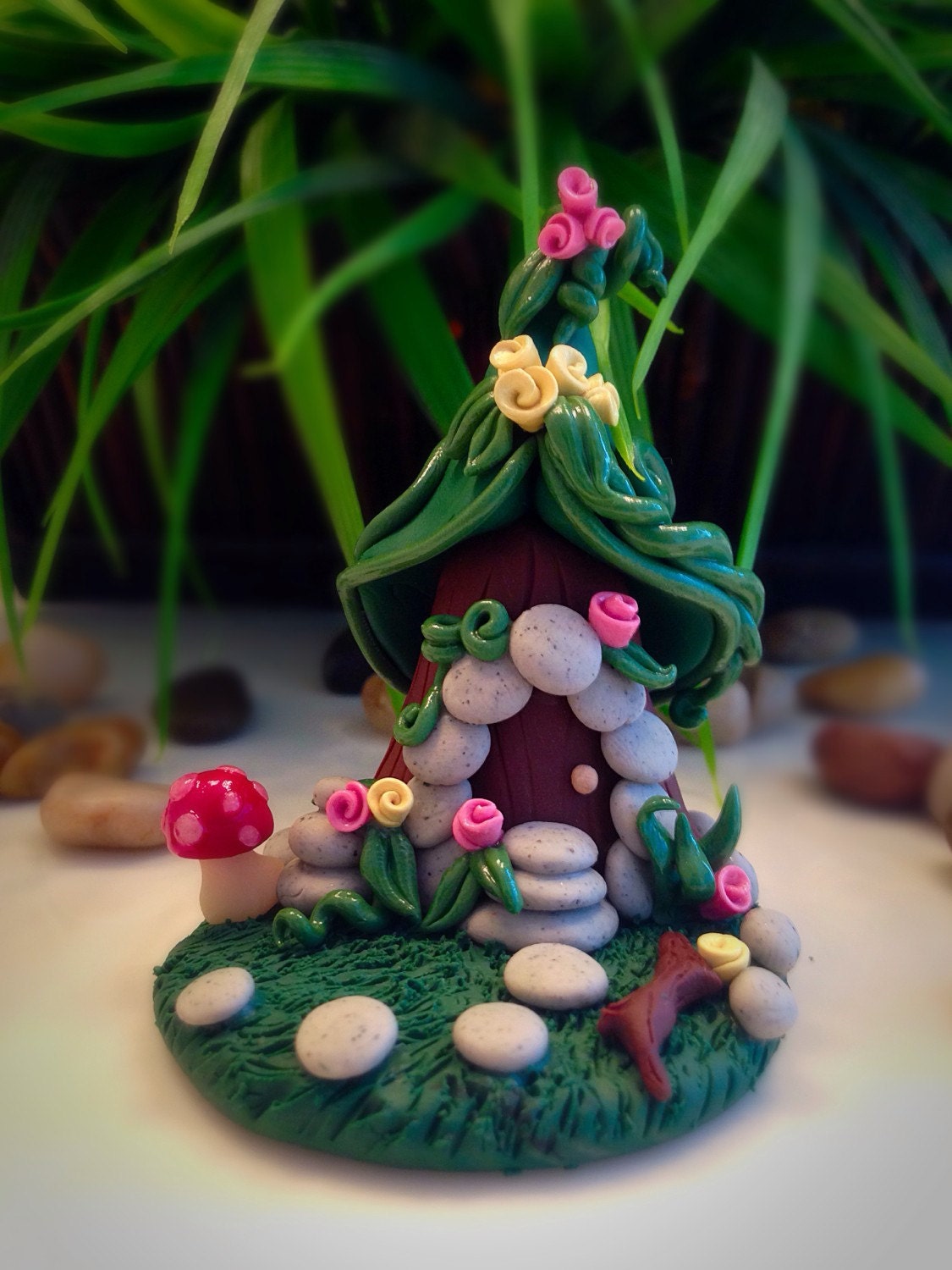 Handmade polymer clay Fairy / gnome house home by WhisperFillies