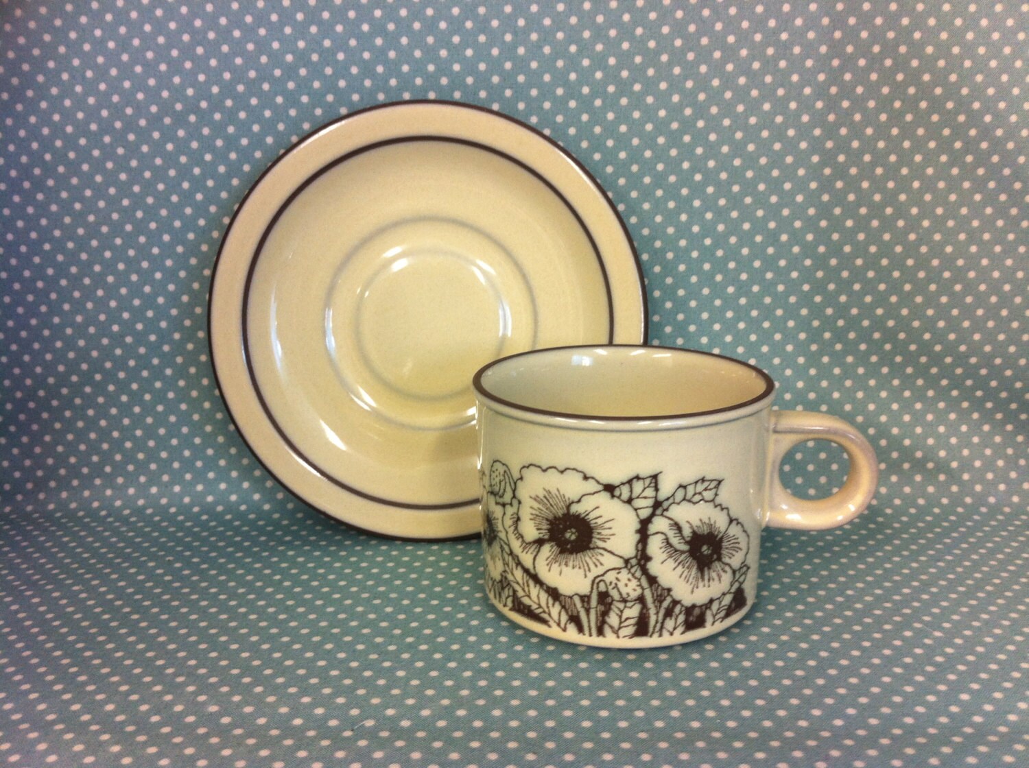 Set of 2 original vintage Hornsea Pottery Cornrose pattern