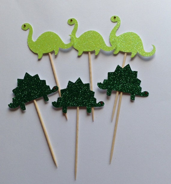 Boy's Birthday Cupcake Topper, Dinosaur Cake Topper, Party Decor, Boy's Party Decoration