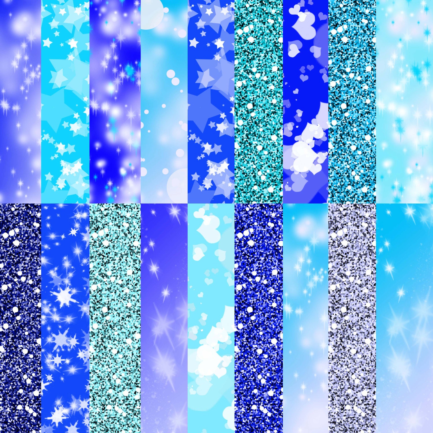 Blue glitter digital paper BLUE GLITTER Sparkle