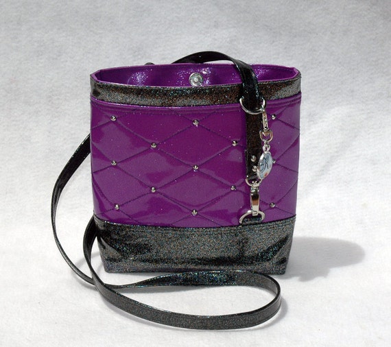 Crossbody Bag Glitter Bag Vinyl Bag So Kwaint Bag Purple bag Black Bag ...