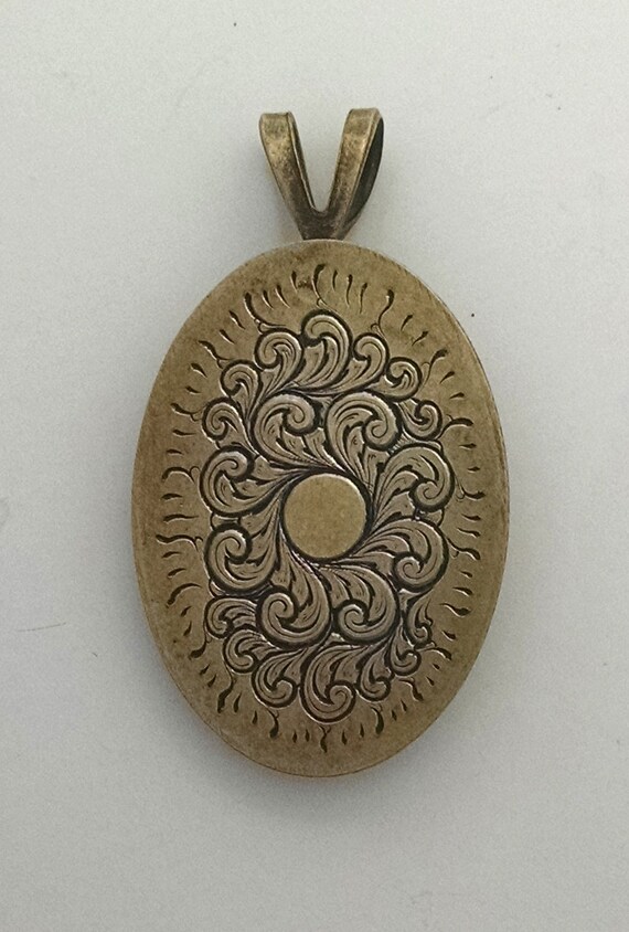 Hand Engraved English Scroll Brass Pendant by EhlersEngraving