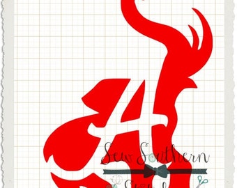 SVG Elephant A ~ Instant Download