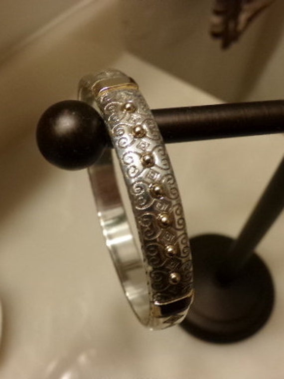 Brighton Retired Bangle Bracelet etched silver by Morethebuckles