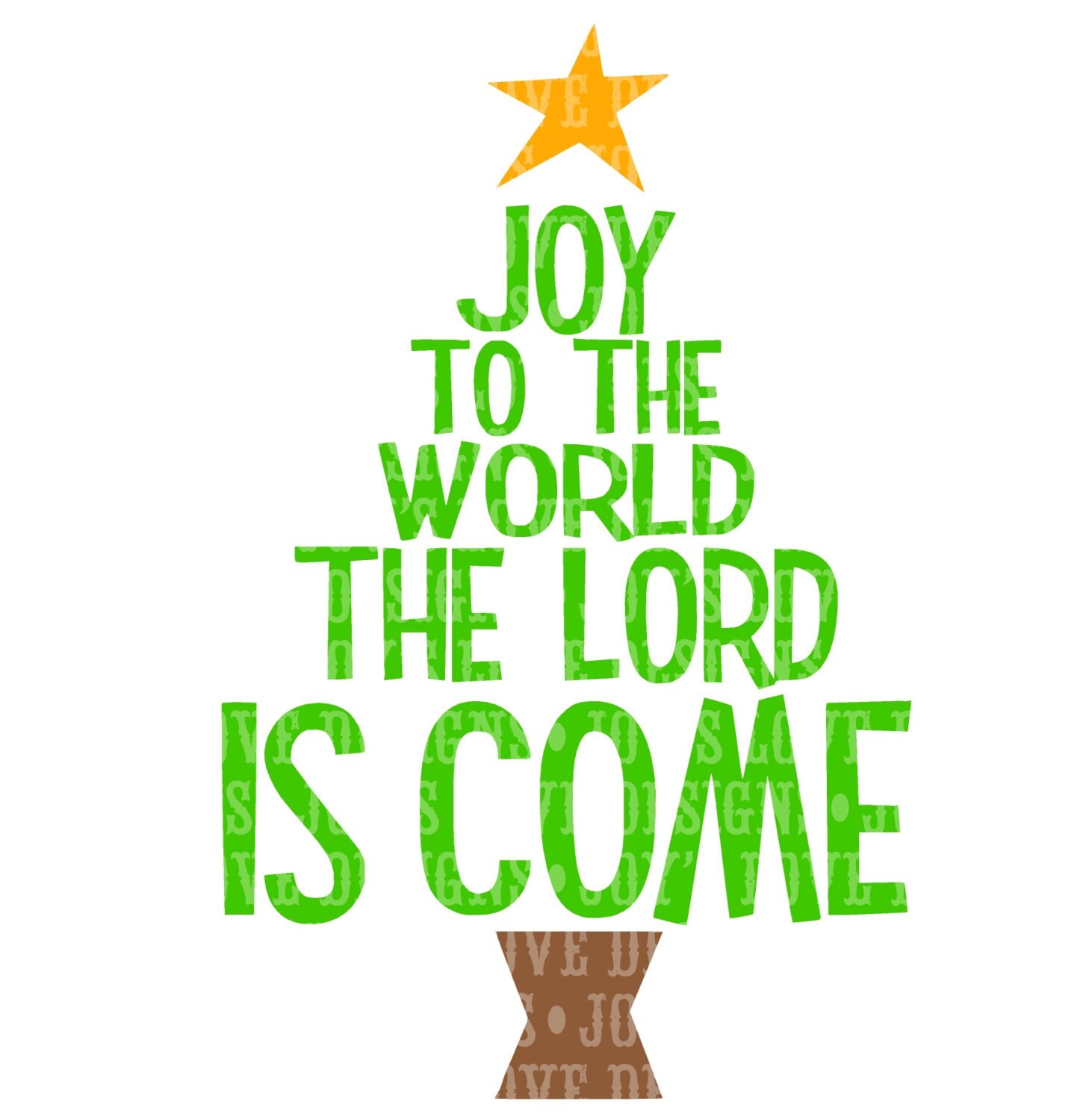 Download Joy to the World Tree SVG and DXF Digital Download