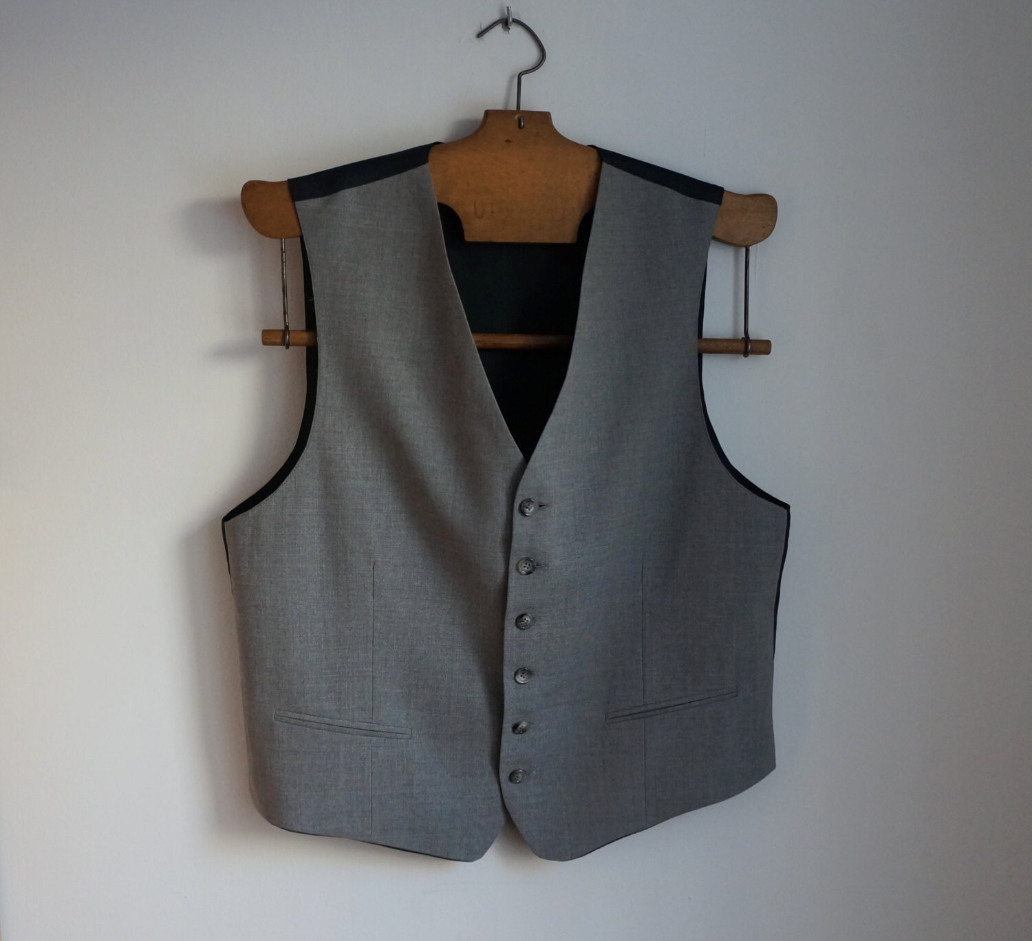 Pure wool men waistcoat, pearl-gray vest, formal gentlemen clothing ...