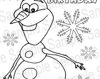 Frozen Happy Birthday Coloring Pages Popular Items For On Etsy
