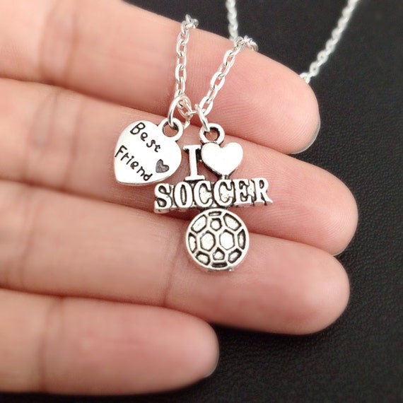 Items similar to Soccer Necklace, sterling silver filled, Best Friend