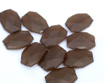 CHOCOLATE Brown Faux Gemstone Beads, Faceted Sparkly Plastic Acrylic Colorful Jewel Faux Gem Stone Bead, 34 mm x 24 mm Chunky Elongated Bead