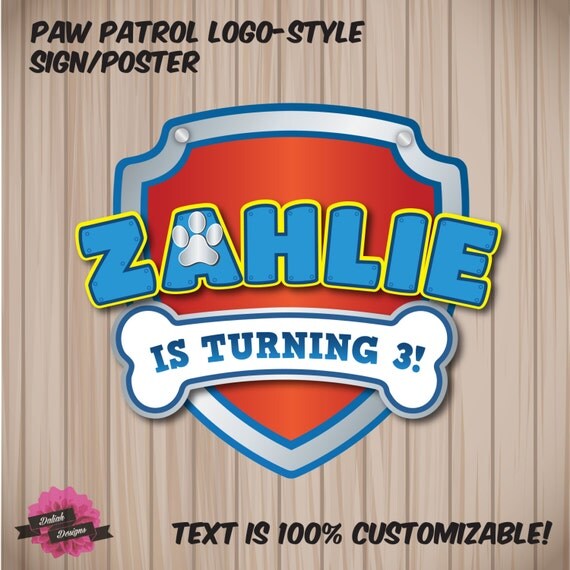 PAW PATROL Inspired Sign Poster Or Banner By DaliahDesigns PAW PATROL Inspired Sign Poster Or Banner By DaliahDesigns