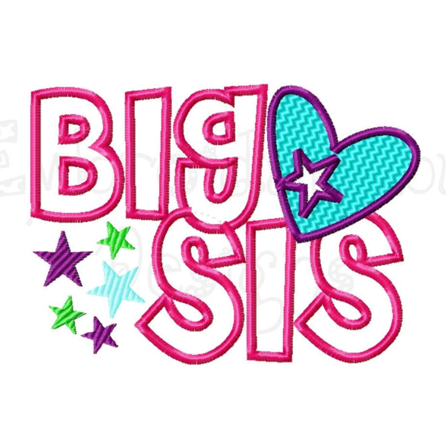 Big Sister Machine Embroidery Design File By Hoopmamaembroidery 8710