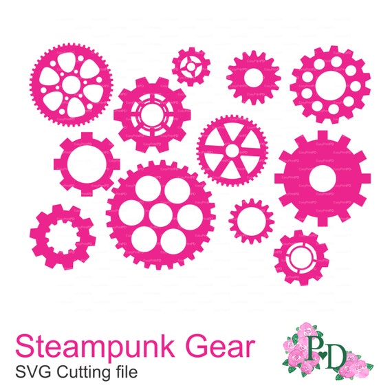 Download Steampunk Gear Cutting file Digital Die Cut svg dxf png