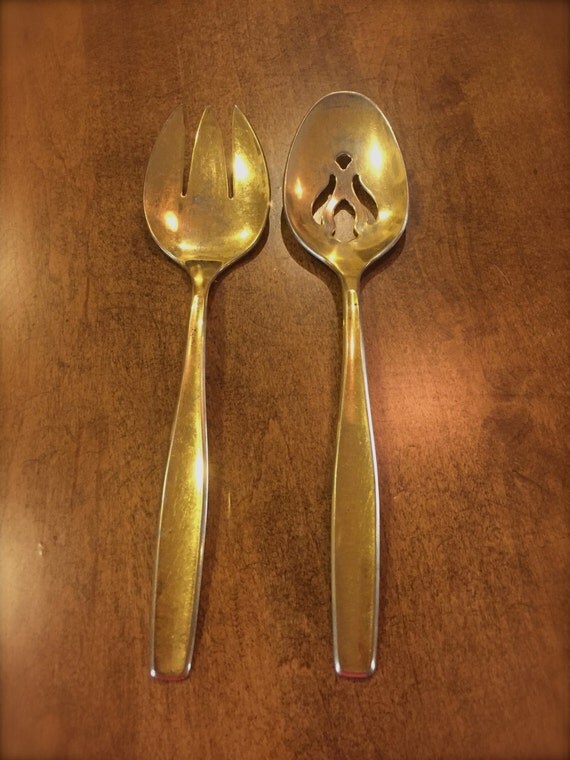 Vintage Rogers Stainless Cutlery Co. Golden Modern by kelandmel