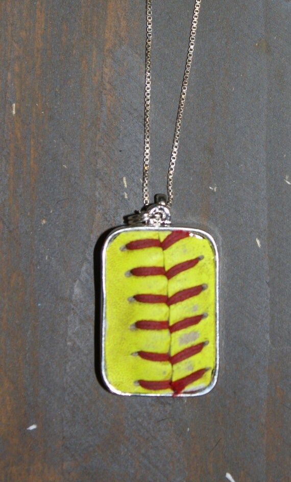 Softball necklace/pendant. by TimelessWA on Etsy