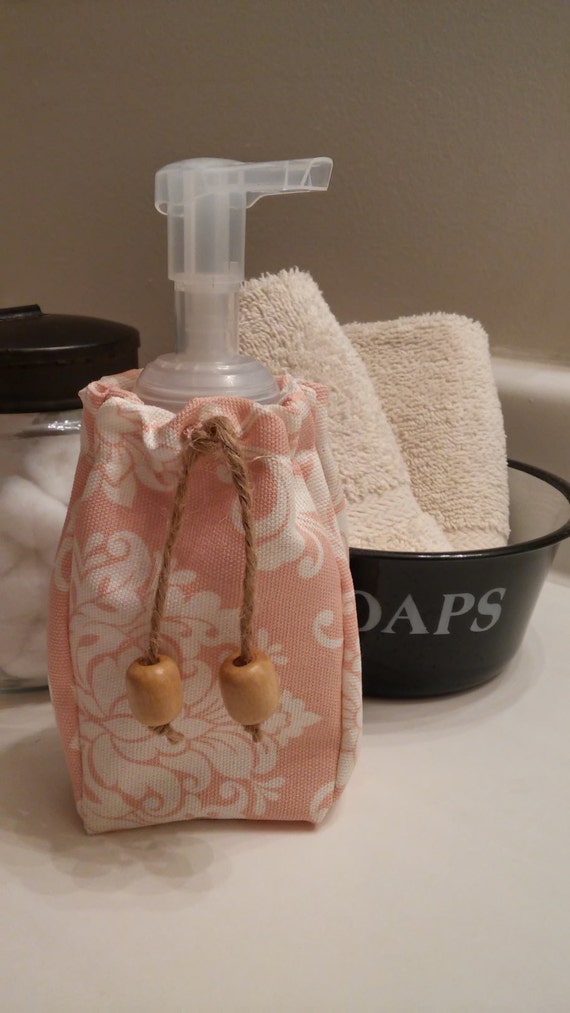Soap Dispenser Cover Rose Pink Cream Sewn by PiecesOfMyHeart2015