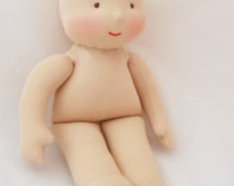 Waldorf doll 11" (28cm) without hair - newborn baby doll