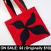 CLEARANCE Black Flower Tote Bag