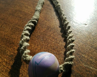 Natural Hemp with Purple Swirl Bead