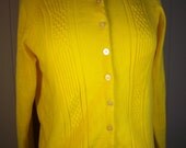 Yellow Vintage Cardigan / Vintage Sweater / 60s Cardigan