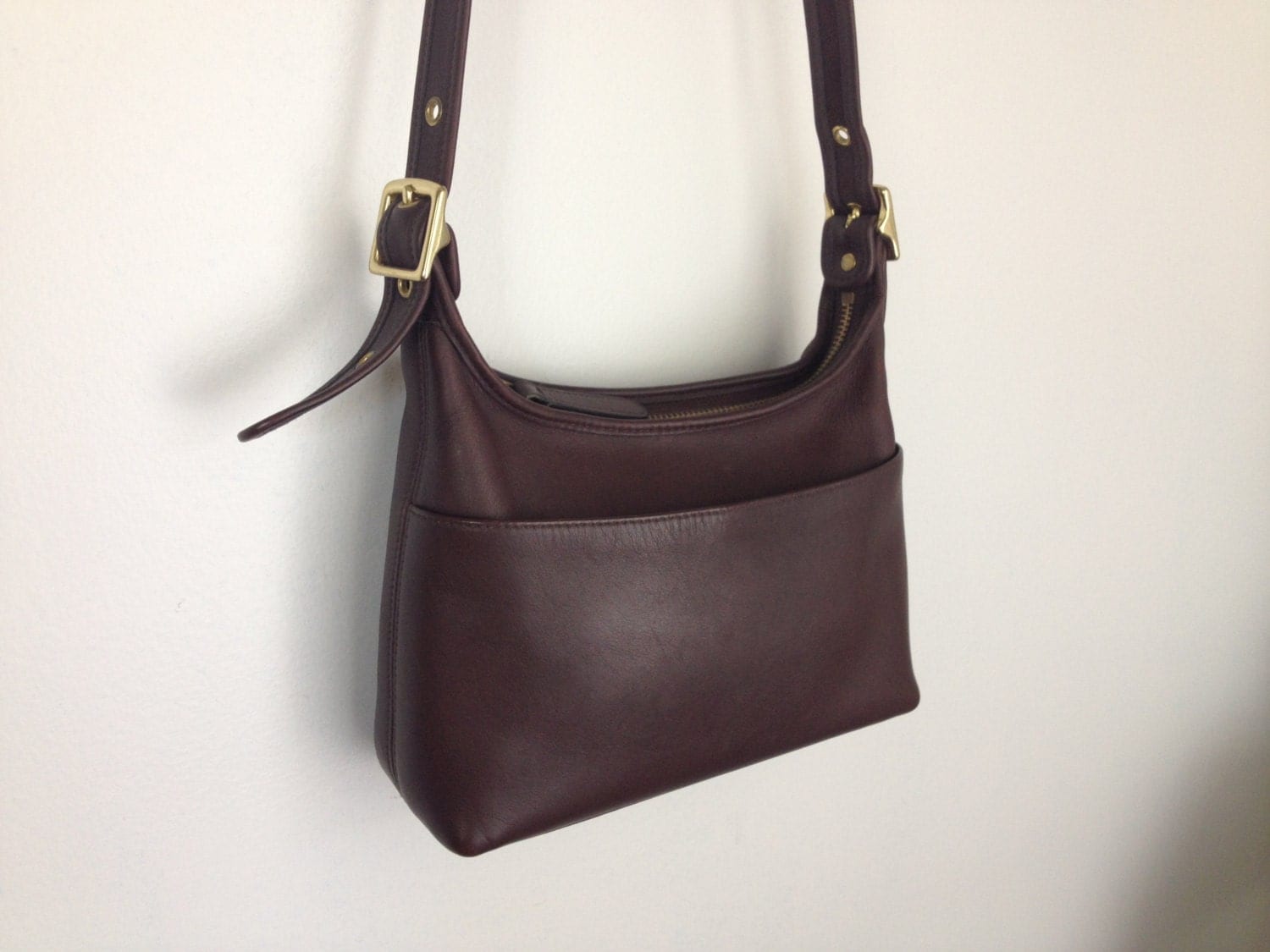 Classic COACH Chocolate Brown Leather Purse. by WolfeVintage