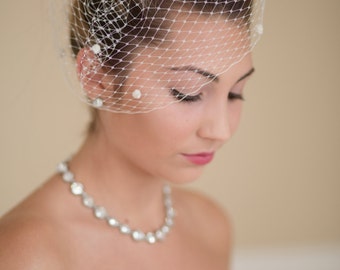 Birdcage Veil French Veiling with Dots Blusher Wedding Veil 11 Colors Available
