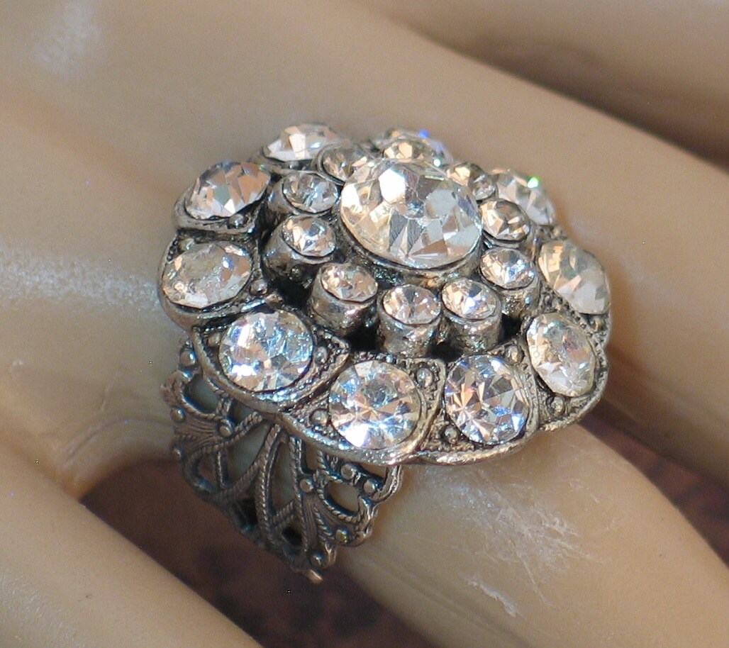 NEW Antique Paste Ring Victorian Jewelry Bohemian Assemblage