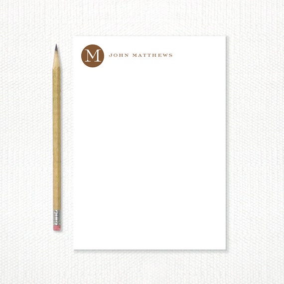 personalized notePAD CIRCLE MONOGRAM stationery by naomilynn