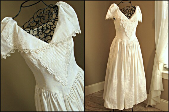 Vintage Scott McClintock gown dress. Designer. Bride