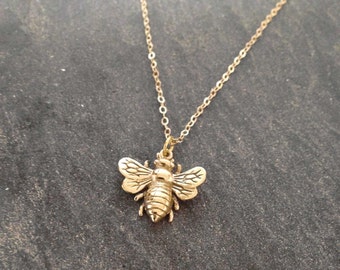 Gold Bee Necklace Honey Bee Necklace
