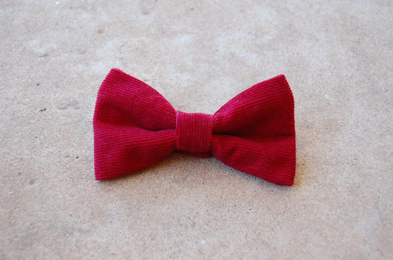 Red Corduroy ClipOn Men's Bow Tie Vintage by upatreecupateaco